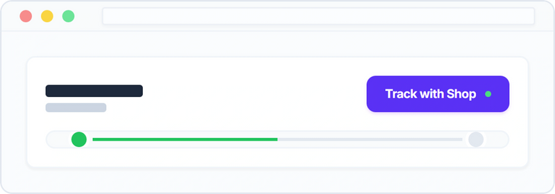 Ver detalles o hacer clic en "Seguimiento con Shop" para ver las actualizaciones.