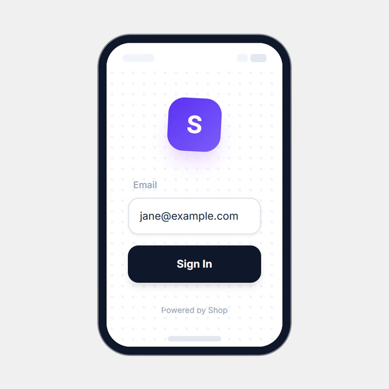 Abre la aplicación Shop App e inicia sesión con el correo electrónico utilizado en el proceso de compra.