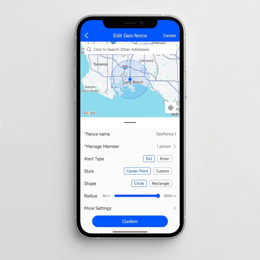 Draw a zone on the map.